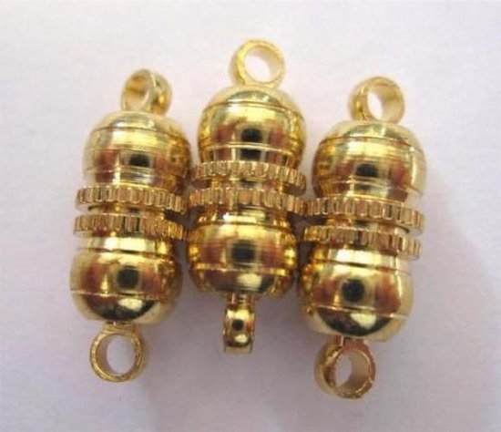 Magneetsluitingen bolvorm goudkleur 10 millimeter 3 Stuks