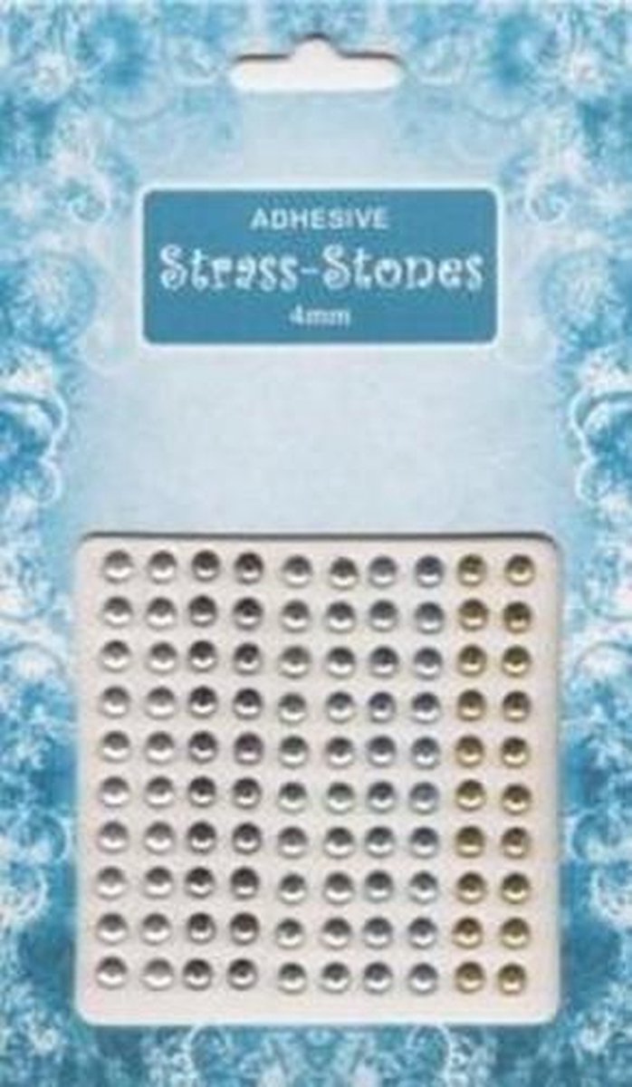 Nellies Choice Strass plaksteentjes 4 milimeter set 6 Zilver-Antrac 4 milimeter - set 6