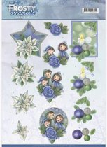 Blue Ornaments Frosty Ornaments 3D-Knipvel Jeanine's Art 10 stuks