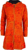 Dames Vest van Katoen met Polyester Fleece voering en vaste capuchon - SHAKALOHA - W Petunia Long Lined OrangeCircle XL.