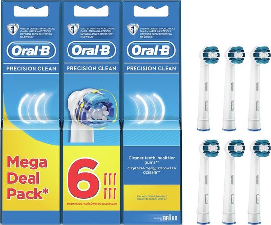 Ronde Motivatie porselein Oral-B Precision Clean - Opzetborstels - 6 stuks - Wit | bol.com