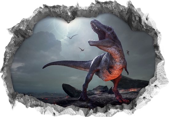 Muursticker met 3D effect T-Rex