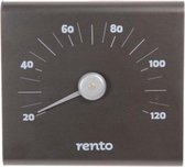 Rento Sauna Thermometer - Aluminium - Bruin Zwart (20-120 graden)