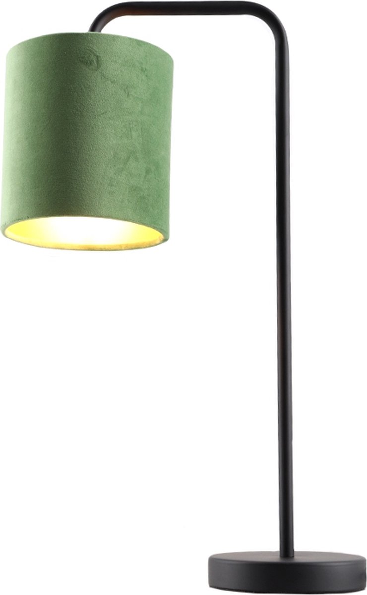 Olucia Kristin - Moderne Tafellamp - Metaal/Stof - Goud;Groen