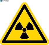 Simbol - Stickers Radioactieve Stoffen - Radioactief (W003) - Duurzame Kwaliteit - Formaat ▲ 15 x 15 x 15 cm.