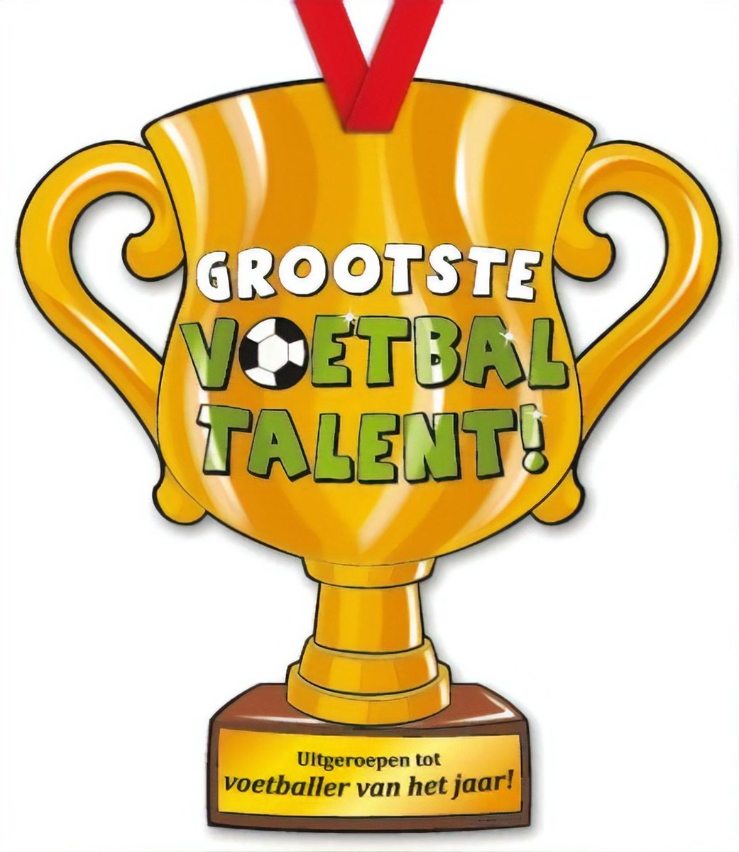 Afbeelding van product Paper dreams  Trofee met lint - Trophy - Voetballer