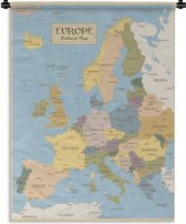 Wandkleed Kleurrijke kaart Europa - Vector illustration of old Europe map Wandkleed katoen 120x160 cm - Wandtapijt met foto XXL / Groot formaat!