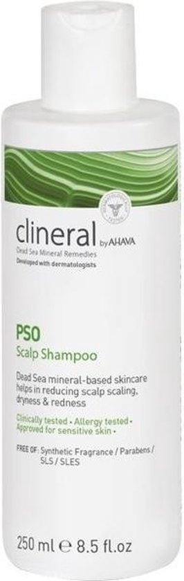AHAVA Clineral PSO Shampoo - Verlicht Psoriasis Symptomen op de Hoofdhuid | Kalmeert en Reinigt | Speciaal voor Gevoelige Huid | Psoriasis Shampoo - 250ml