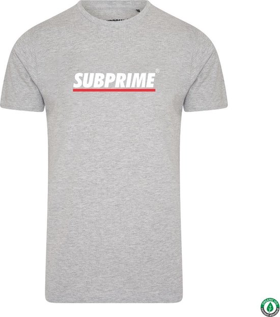 Subprime - Heren Tee SS Shirt Stripe Grey - Grijs - Maat S