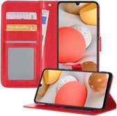 Samsung A42 Hoesje Book Case Hoes - Samsung Galaxy A42 Case Hoesje Wallet Cover - Samsung Galaxy A42 Hoesje - Rood