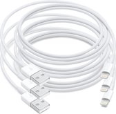 MMOBIEL 3 Stuks USB naar 8 Pins Lightning Kabel Oplader - voor iPhone / iPad / iPod