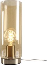 Olucia Hatice - Design Tafellamp - Glas/Metaal - Amber;Chroom