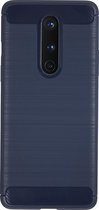 BMAX Carbon soft case hoesje voor OnePlus 8 / Soft cover / Telefoonhoesje / Beschermhoesje / Telefoonbescherming - Blauw