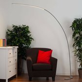 Lindby - LED vloerlamp- met dimmer - 1licht - metaal, aluminium, kunststof - H: 200 cm - zilver - Inclusief lichtbron