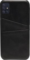 ADEL Kunstleren Back Cover Pasjes Hoesje Geschikt voor Samsung Galaxy A71 - Zwart