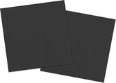 80x morceaux de serviettes en papier noir 33 x 33 cm