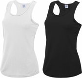 Ensemble économique - débardeur de sport blanc et noir pour femme en taille Medium - Vêtements pour femmes chemises de sport M (38)