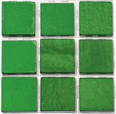 63x stuks mozaieken maken steentjes/tegels kleur groen met formaat 10 x 10 x 2 mm