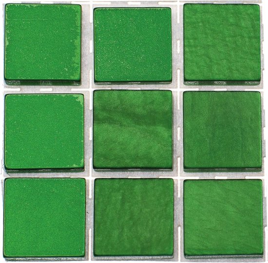 Grazen Gelach golf 63x stuks mozaieken maken steentjes/tegels kleur groen met formaat 10 x 10  x 2 mm | bol.com
