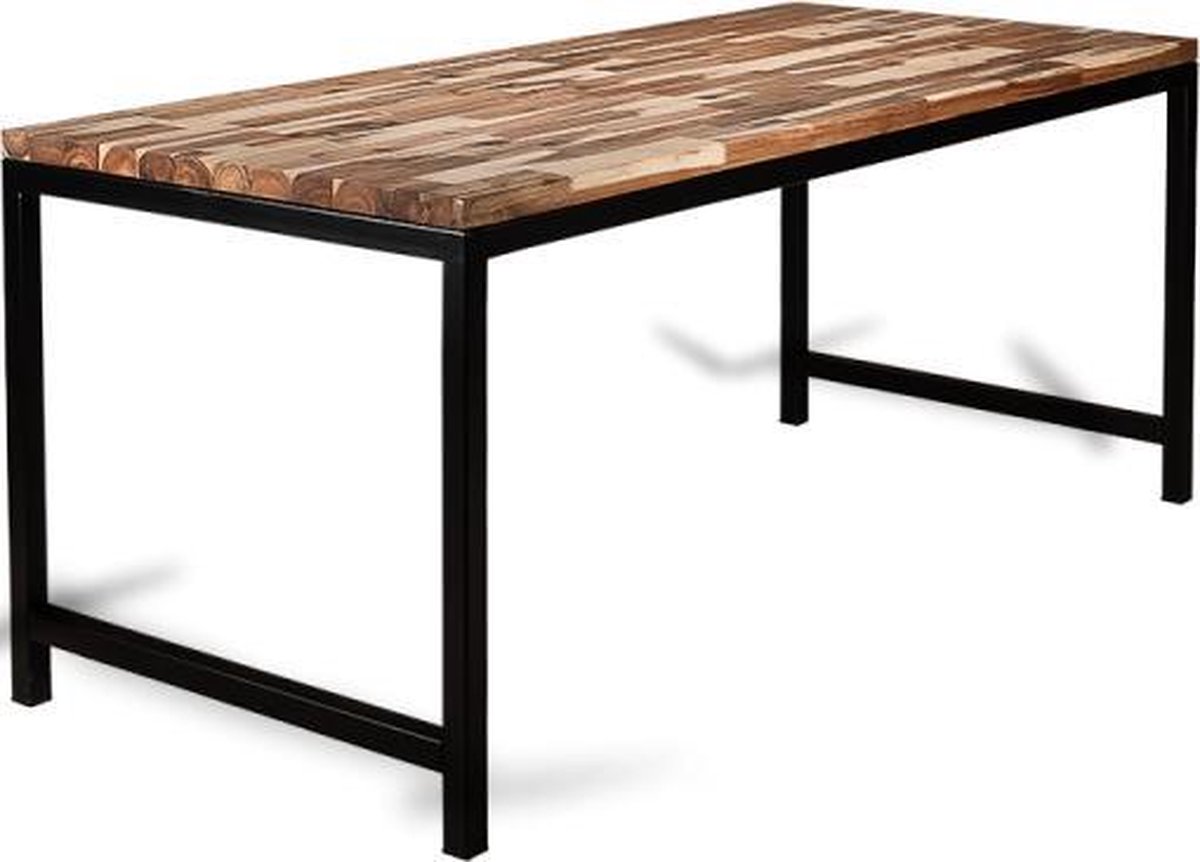 Industriële eettafel hout en metaal "Tampa" - 180 x 80 x 75 cm