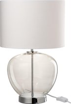 J-Line Lamp Transparant Glas/Textiel Silver/Wit