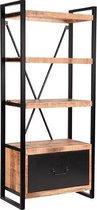 Nancy's Boekenkast Brussels - Mangohout - Industrieel - Boekenkasten - Rough - 80 x 185 x 45 cm