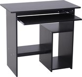 Nancy's Buffalo Bureau - Computertafel - Uitschuifbaar Tafelblad - Kantoortafel - PC-Tafel - Zwart/Wit - Bewerkt Hout