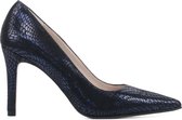 Lodi Pumps / Stiletto Dames / Damesschoenen - Leer - Slangenprint - Naaldhak hoogte 8 cm - Rami-39 - Zwart - Maat 37.5