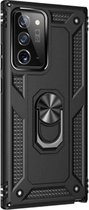 Samsung Galaxy S30 Ultra / S21 Ultra Zwart Shockproof Militairy Hybrid Armour Case Hoesje Met Kickstand Ring - Samsung Galaxy S30 Ultra / S21 Ultra - Extreem Stevige Anti-Shock Har