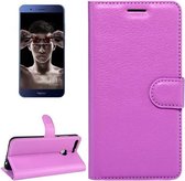 Voor Huawei Honor V9 / V8 Pro Litchi Texture Horizontale Flip Leren Case met Magnetische Gesp & Houder & Kaartsleuven & Portemonnee (Paars)