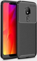 Beetle Series Carbon Fiber Texture Shockproof TPU Case voor Motorola Moto G7 Power (Amerikaanse versie) (zwart)