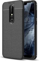 Litchi Texture TPU schokbestendig hoesje voor Nokia 6.1Plus / X6 (zwart)