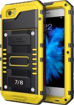 Waterdichte stofdichte schokbestendige zinklegering + siliconen hoes voor iPhone SE 2020 & 8 & 7 (geel)