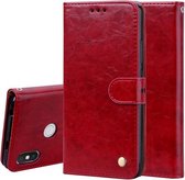 Zakelijke stijl olie wax textuur horizontale flip lederen tas voor Geschikt voor Xiaomi redmi S2, met houder & kaartsleuven en portemonnee (rood)