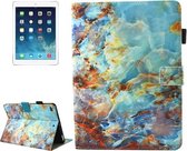 Voor iPad 9.7 (2018) & iPad 9.7 inch 2017 / iPad Air / iPad Air 2 Universeel groen marmer patroon Horizontale flip lederen beschermhoes met houder en kaartsleuven