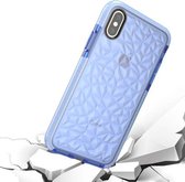 Voor iPhone X / XS Diamond Texture TPU Dropproof Protective Back Cover Case (blauw)