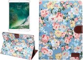 Voor iPad Pro 10,5 inch Bloempatroon Doek Oppervlak Horizontaal Flip Lederen Beschermhoes met Houder & Kaartsleuven & Portemonnee & Slaap (Blauw)