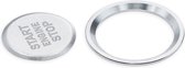 kwmobile Beschermene sticker voor start-stopknop voor Audi A1 A3 Q2 Q3 Start-Stop Button - Decoratief aluminium frame in zilver