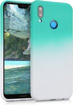 kwmobile telefoonhoesje compatibel met Huawei P20 Lite - Hoesje voor smartphone in mintgroen / wit - Tweekleurig design