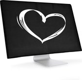 kwmobile hoes voor Apple iMac 21.5" - beschermhoes voor beeldscherm - Brushed Hart design - wit / zwart