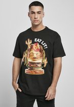 Urban Classics Heren Tshirt -2XL- Eat Lit Oversize Zwart