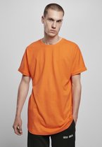 Urban Classics Heren Tshirt -S- Long Shaped Turnup Oranje