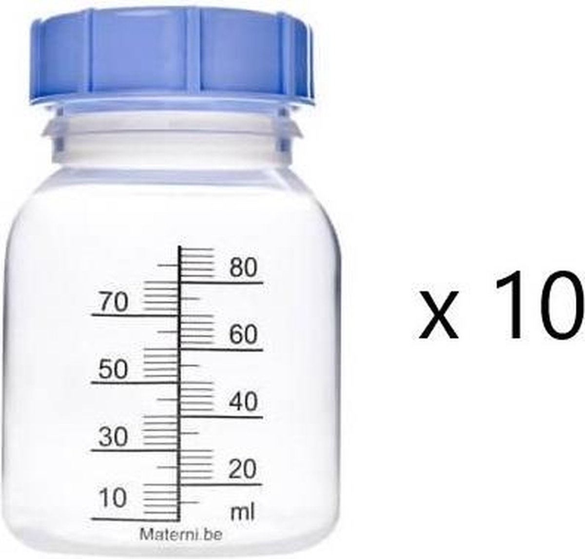MATERNI - 10x Moedermelkflesje 80 ml met dop tbv borstvoeding - Materni
