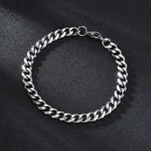 Cuban Link Armband - Dikke Schakel - 5mm - Zilver kleurig - Armband Mannen - Armband Heren - Valentijn Cadeautje voor Hem Haar - Valentijnsdag Cadeau