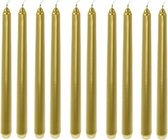 10x Gouden dinerkaarsen/lange kaarsen 25 cm - Gouden tafelkaarsen