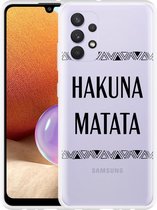 Hoesje Geschikt voor Samsung Galaxy A32 4G Hakuna Matata black