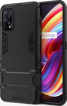Realme 7 Pro Hoesje - Mobigear - Armor Stand Serie - Hard Kunststof Backcover - Zwart - Hoesje Geschikt Voor Realme 7 Pro