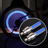 2 stuks wielbandlamp met batterij voor auto / motor / fiets (blauw licht)