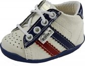Leren schoenen -  wit/donkerblauw/rood- jongen - eerste stapjes - babyschoenen - flexibel - sneakers - maat 20
