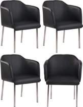 Clp Magnus V2 Set van 4 bezoekersstoelen - Zwart - Kunstleer